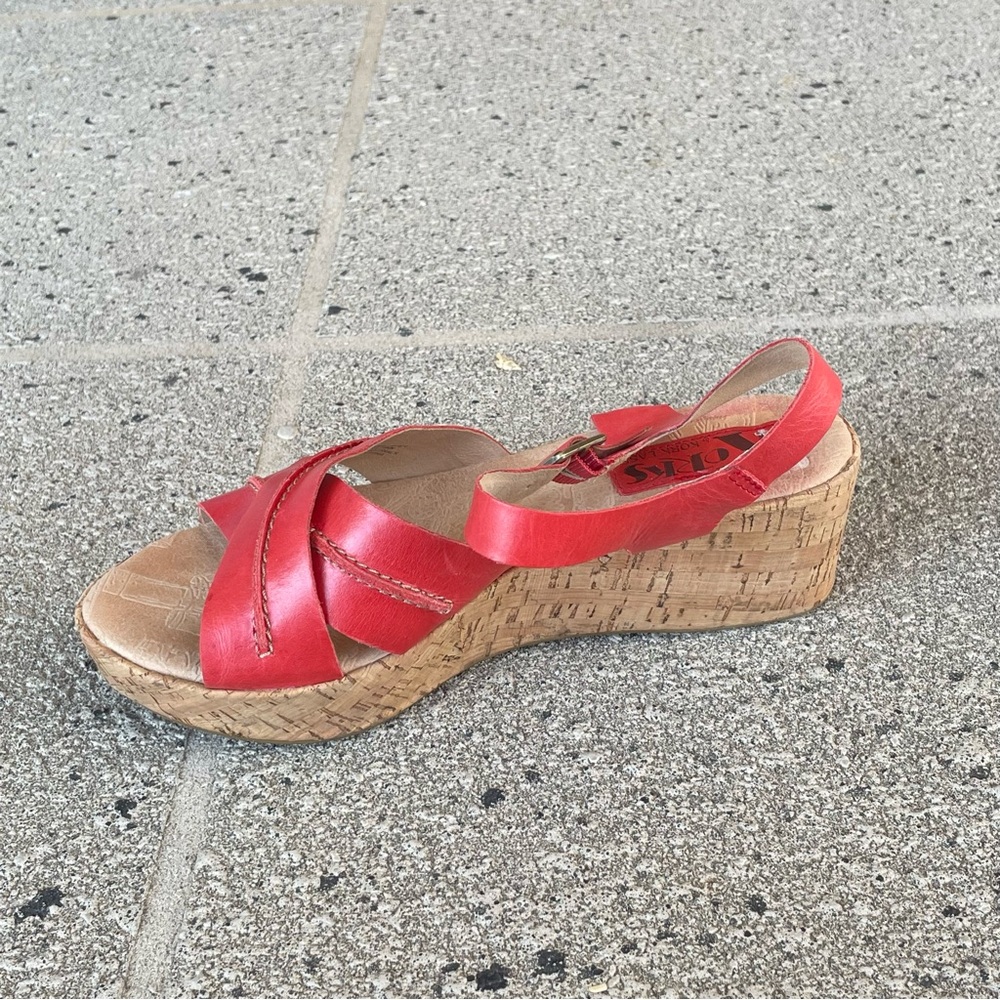 KORK-EASE Brenda Rose Open-Toe Kirk Wedged Sandals Open Toe Sz 8 READ - Picture 6 of 15